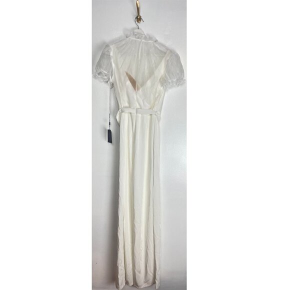 MAC DUGGAL Illusion Belted Jumpsuit in White Size US 4 NWT - Picture 8 of 12